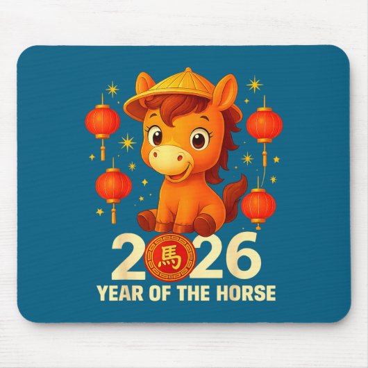 Year Of The Horse 2026 Lunar New Year Chinese New  Mousepad (Vorne)
