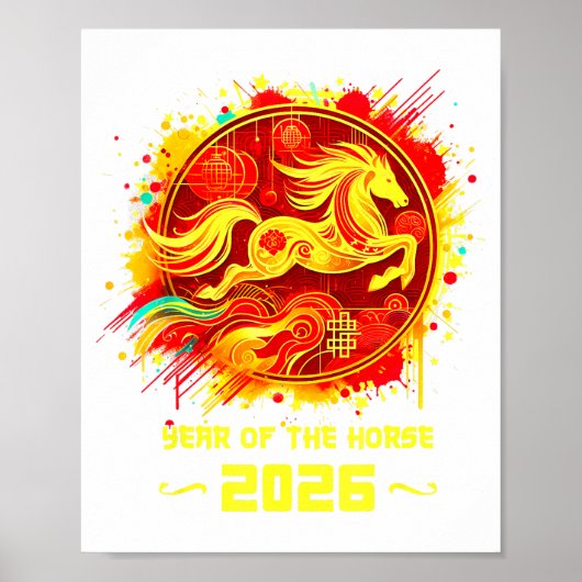 Year Of The Horse 2026 Lunar New Year Chinese New  Poster (Vorne)