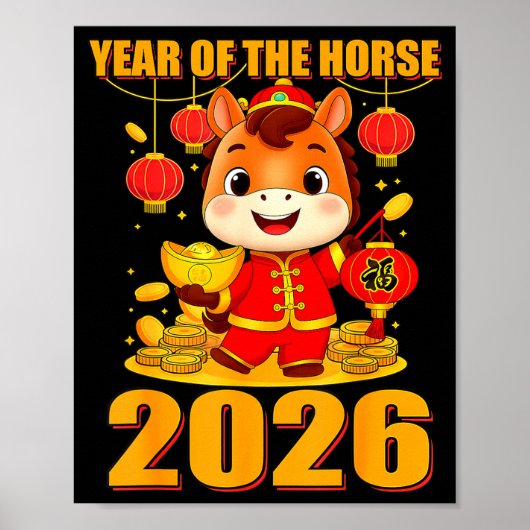 Year Of The Horse 2026 Lunar New Year Chinese  Poster (Vorne)