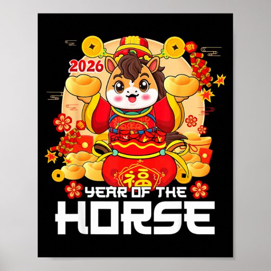 Year Of The Horse 2026 Lunar New Year Chinese Zodi Poster (Vorne)