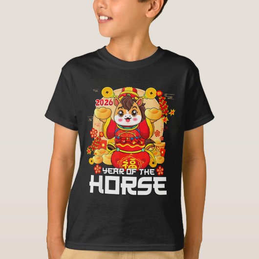 Year Of The Horse 2026 Lunar New Year Chinese Zodi T-Shirt (Vorderseite)