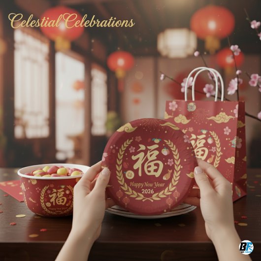 Year of the Horse 2026 Lunar New Year Dinner Pappteller