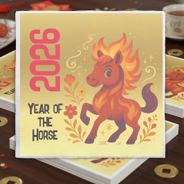 Year of the Horse 2026 serviette Chinese New Year