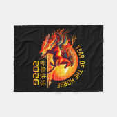 Year Of The Horse Chinese Lunar New Year 2026 Fire Fleecedecke (Vorderseite (Horizontal))
