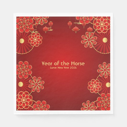 Year of the Horse Chinese New Year Serviette (Vorderseite)