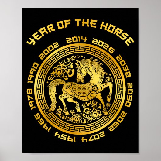 Year Of The Horse Chinese Zodiac Chinese New Year Poster (Vorne)