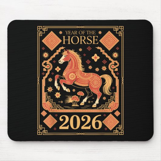 Year Of The Horse – Chinese Zodiac New Year 2026 Mousepad (Vorne)