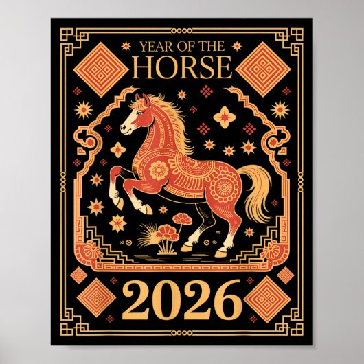 Year Of The Horse – Chinese Zodiac New Year 2026  Poster (Vorne)