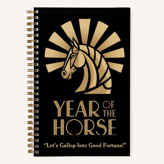Year of the Horse Chinese Zodiac Notebook Notizblock (Vorderseite)