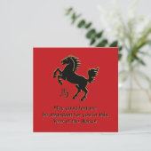 Year of the Horse Flat Greeting Card (Stehend Vorderseite)