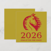 Year of the Horse Flat Greeting Card (Vorne/Hinten)