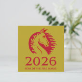 Year of the Horse Flat Greeting Card (Stehend Vorderseite)