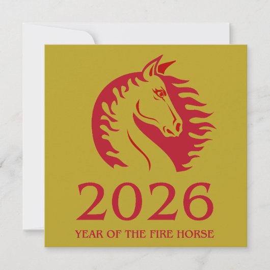 Year of the Horse Flat Greeting Card (Vorderseite)