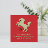 Year of the Horse Flat Greeting Card (Stehend Vorderseite)
