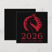 Year of the Horse Flat Greeting Card (Vorne/Hinten)