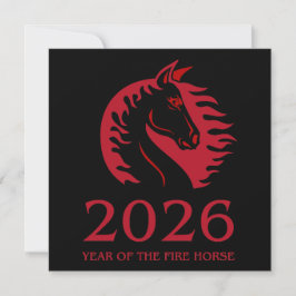 Year of the Horse Flat Greeting Card
