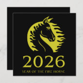 Year of the Horse Flat Greeting Card (Vorne/Hinten)