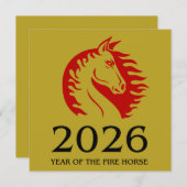 Year of the Horse Flat Greeting Card (Vorne/Hinten)