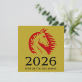 Year of the Horse Flat Greeting Card (Stehend Vorderseite)
