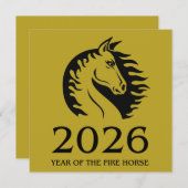 Year of the Horse Flat Greeting Card (Vorne/Hinten)