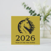 Year of the Horse Flat Greeting Card (Stehend Vorderseite)