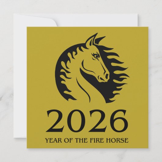 Year of the Horse Flat Greeting Card (Vorderseite)