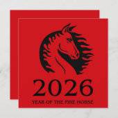 Year of the Horse Flat Greeting Card (Vorne/Hinten)