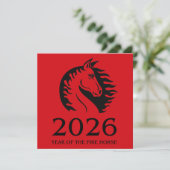 Year of the Horse Flat Greeting Card (Stehend Vorderseite)