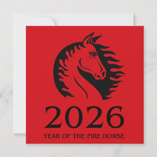 Year of the Horse Flat Greeting Card (Vorderseite)