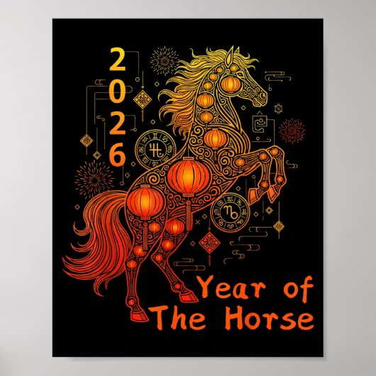 Year Of The Horse Happy Chinese Lunar New Year 202 Poster (Vorne)