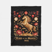 Year Of The Horse Happy New Year 2026 Fleecedecke (Vorderseite)