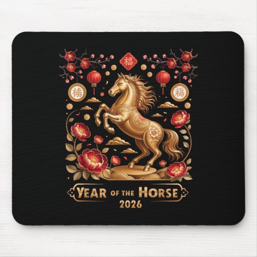 Year Of The Horse Happy New Year 2026 Mousepad (Vorne)