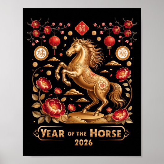 Year Of The Horse Happy New Year 2026  Poster (Vorne)