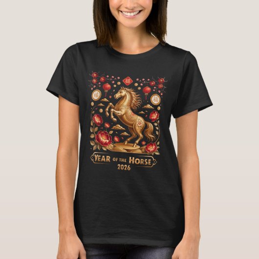 Year Of The Horse Happy New Year 2026 T-Shirt (Vorderseite)