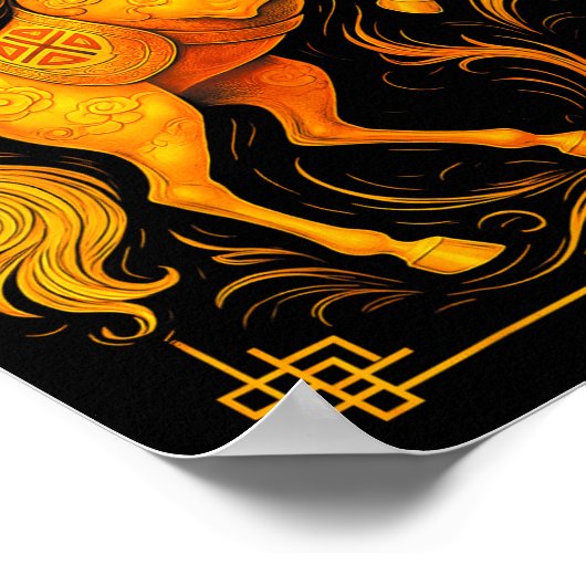 Year Of The Horse Lunar New Year Chinese New Year Poster (Ecke)