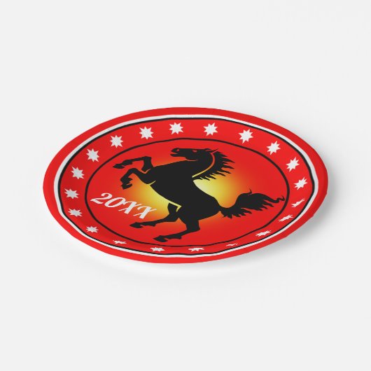 Year of the Horse Pappteller (Schrägansicht)