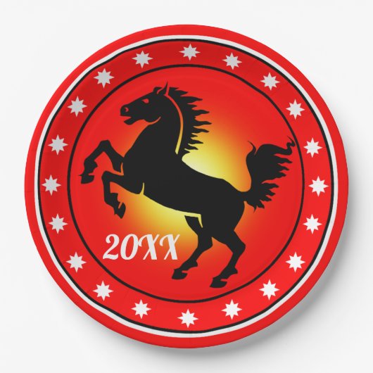 Year of the Horse Pappteller (Vorderseite)