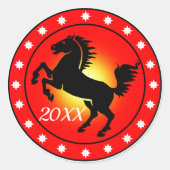 Year of the Horse Runder Aufkleber (Vorderseite)