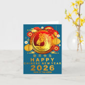 Year Of The Horse Shirt_ Happy Lunar Chinese New Y Karte (Gelbe Blume)