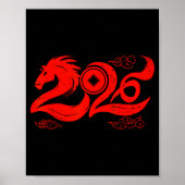 Year Of The Horse Zodiac Happy Chinese Lunar New Y Poster (Vorne)