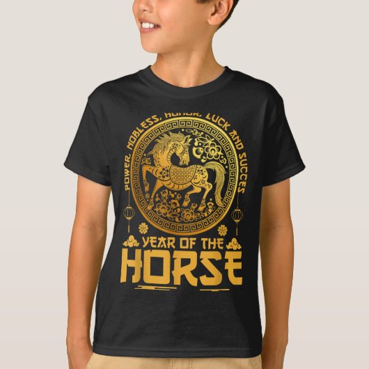 Year Of The Horse Zodiac Happy Chinese Lunar New Y T-Shirt (Vorderseite)