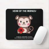 Year Of The Monkey Chinese Zodiac Lunar New Year Mousepad (Mit Mouse)