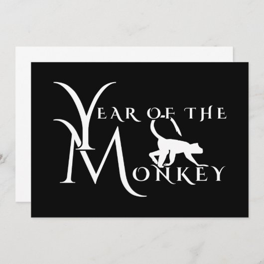 Year of the Monkey Einladung (Vorne/Hinten)
