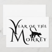 Year of the Monkey Einladung (Vorne/Hinten)