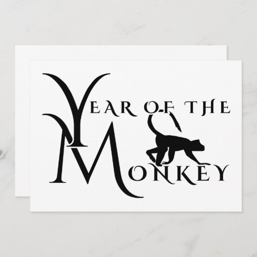 Year of the Monkey Einladung (Vorne/Hinten)