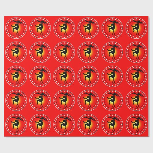 Year of the Monkey Geschenkpapier (Flach)