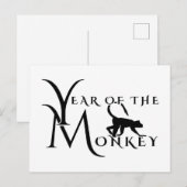 Year of the Monkey Postkarte (Vorne/Hinten)