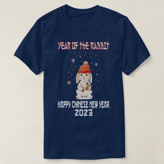 Year Of The Rabbit 2023 Zodiac Hare Chinese New Ye T-Shirt (Design vorne)