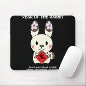 Year Of The Rabbit Chinese Zodiac Lunar New Year  Mousepad (Mit Mouse)