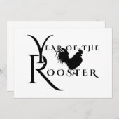 Year of the Rooster Einladung (Vorne/Hinten)